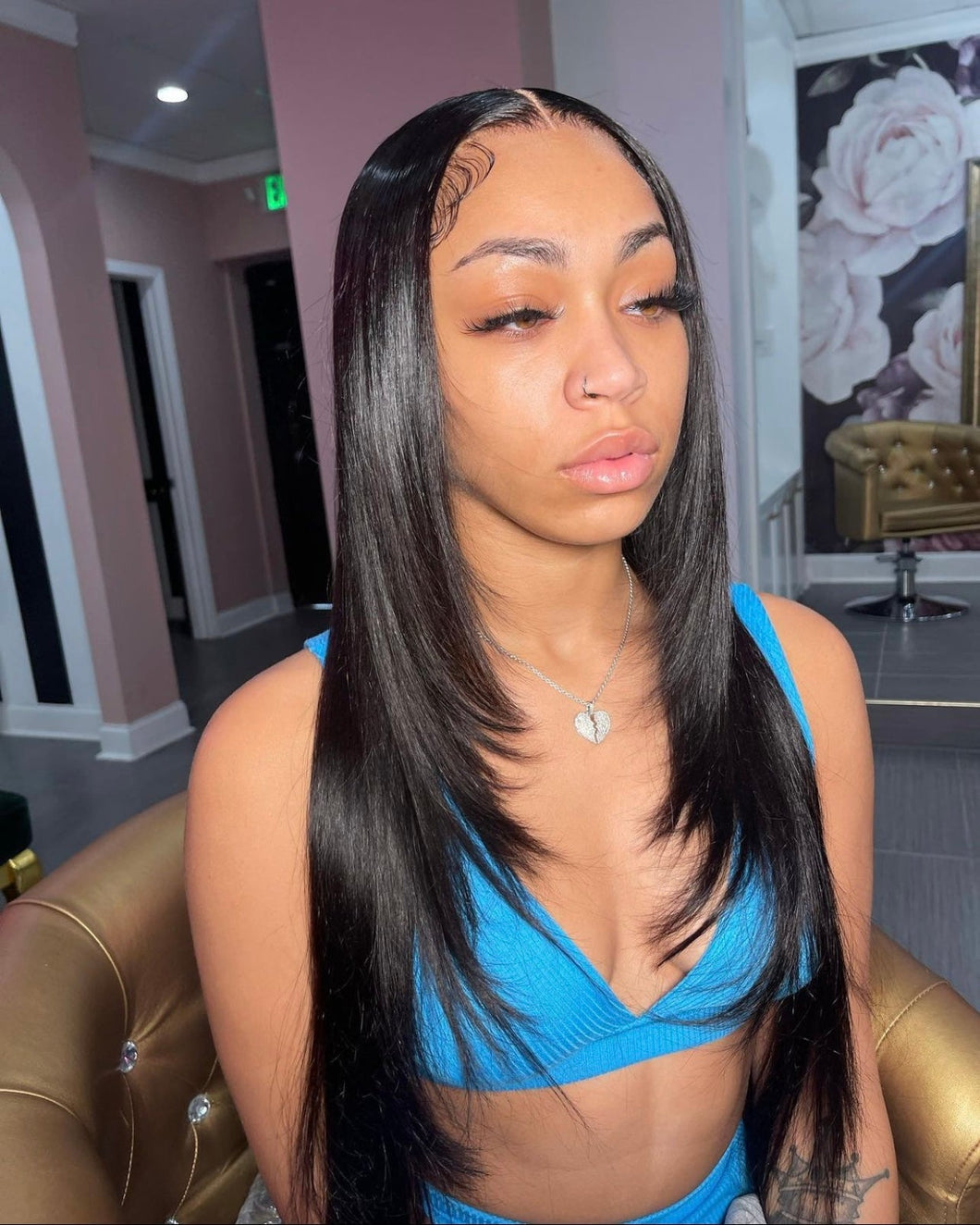 Transparent 13*4 Virgin Straight Frontal Wig