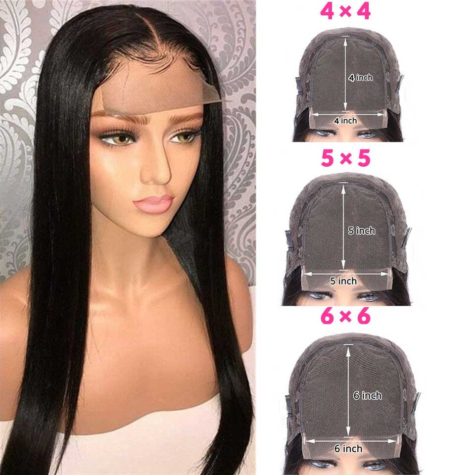 Transparent 5*5 Virgin Straight Closure Wigs